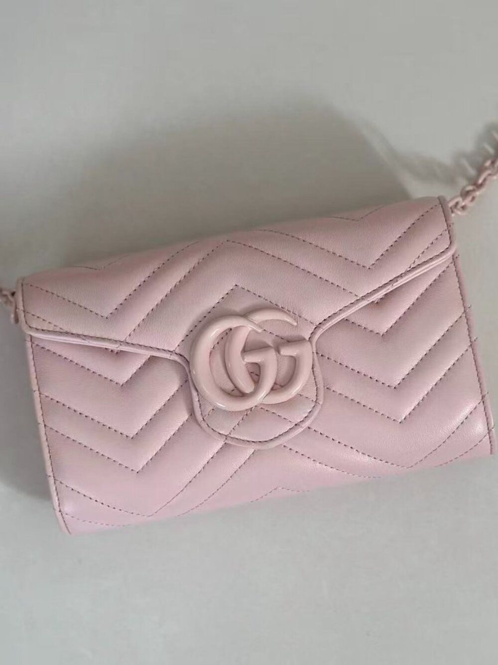 Gucci GG Marmont Mini Shoulder Bag in Light Pink Matelass
